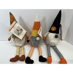 Huntington Home Mini Gnomes Set of 3 Weighted 16" Candy Corn & Pumpkin Fall
